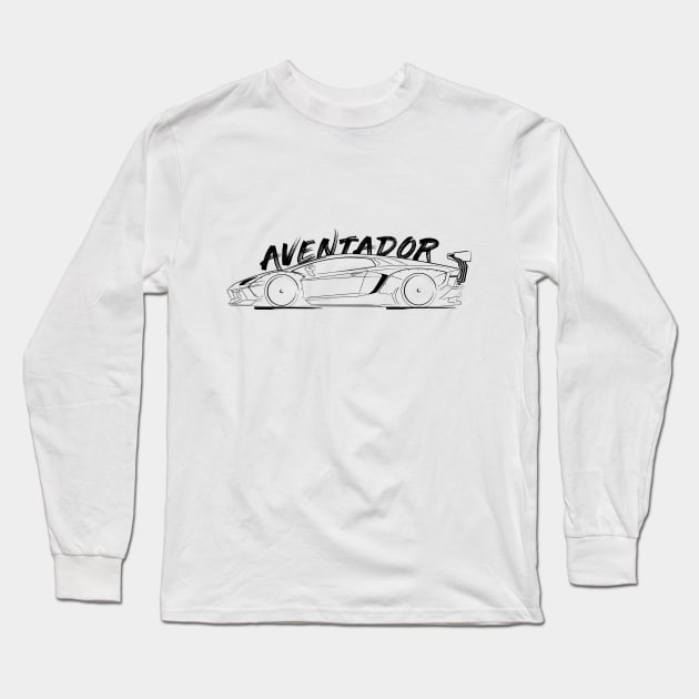 Lambo Aventador Long Sleeve T-Shirt by turboosted